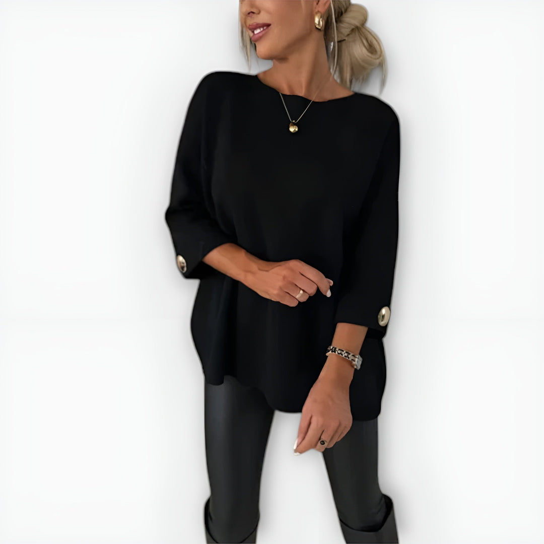 Hailey | Pull oversize à poignets boutonnés