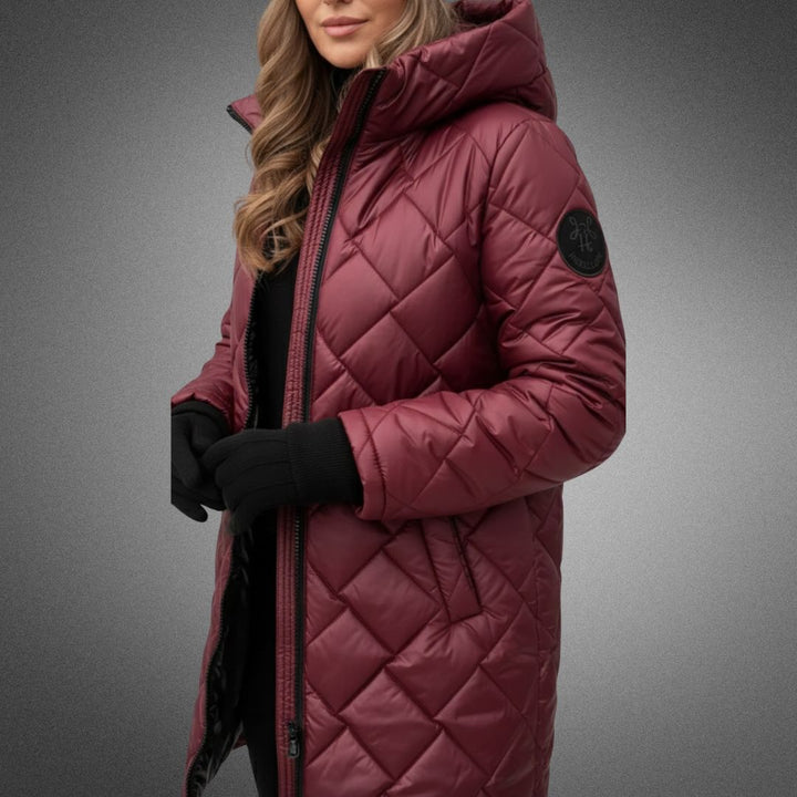 Alexa | Manteau long matelassé et rembourré à capuche