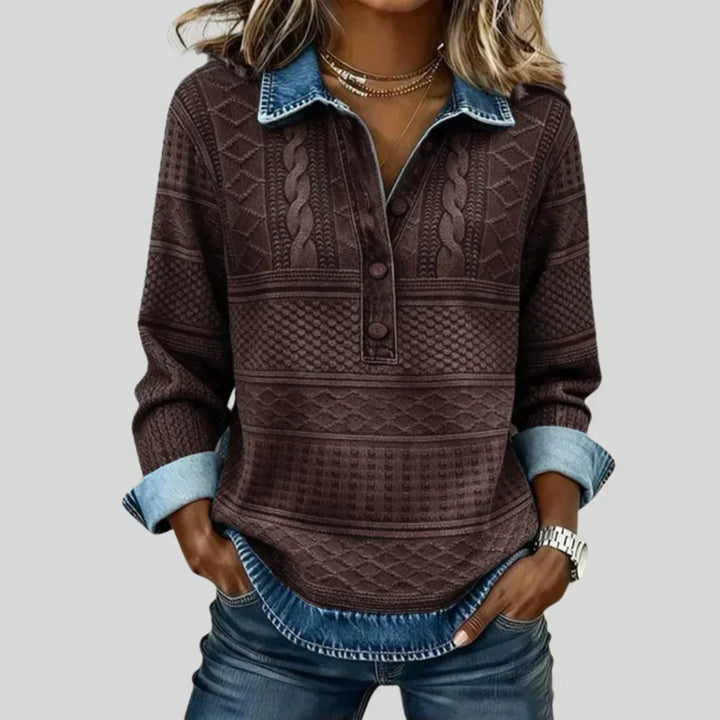 Jami | Vintage Cable Knit Collared Jumper