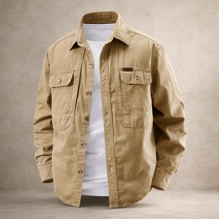 Jamie Cotton Overshirt Khaki