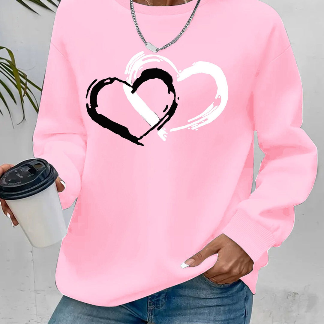 Nadia | Double Heart Graphic Sweatshirt