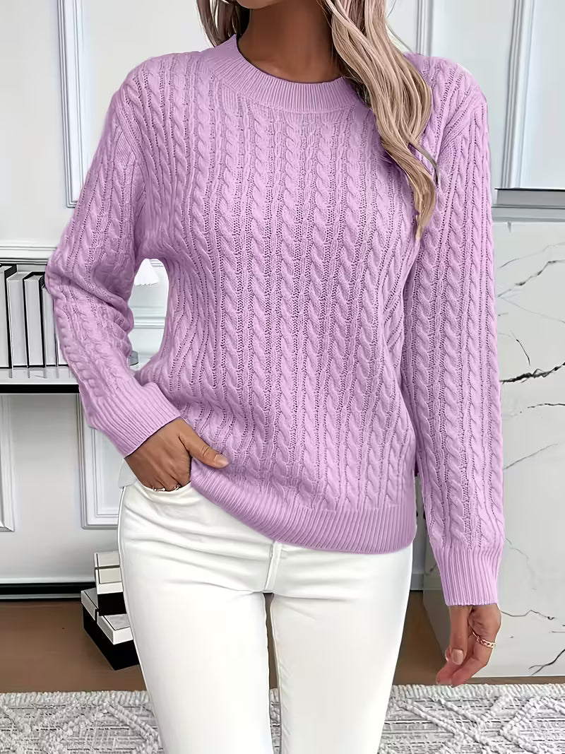Adriana | Pull douillet à manches longues en maille torsadée