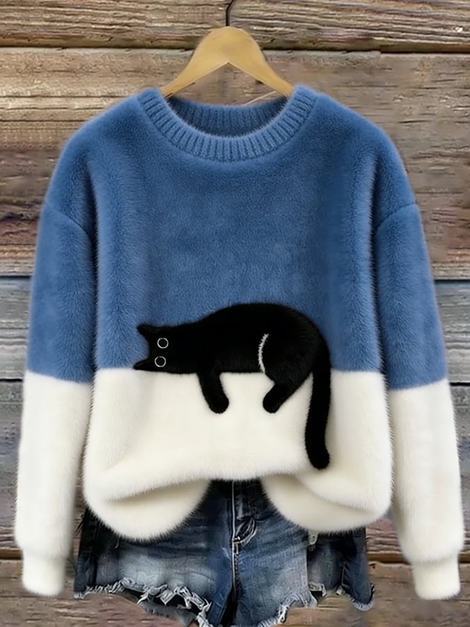 Caitlin | Pull décontracté à motif chat