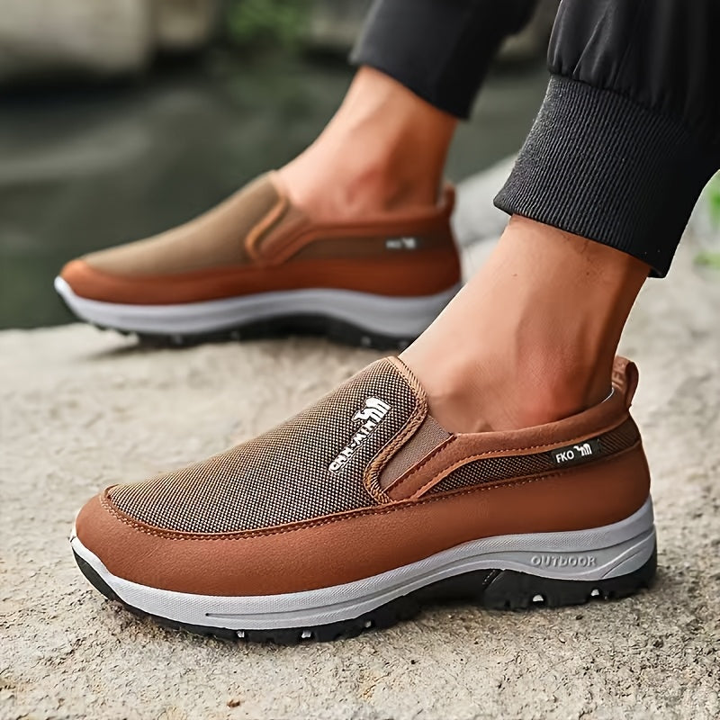 Marcus Slip-On Outdoor Walking Loafers - Brown worn