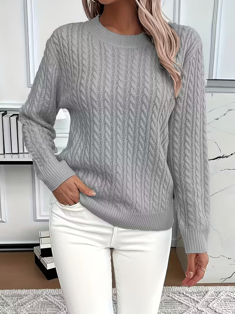 Adriana | Pull douillet à manches longues en maille torsadée