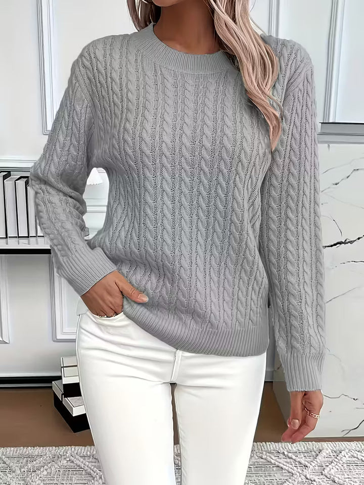 Adriana | Pull douillet à manches longues en maille torsadée