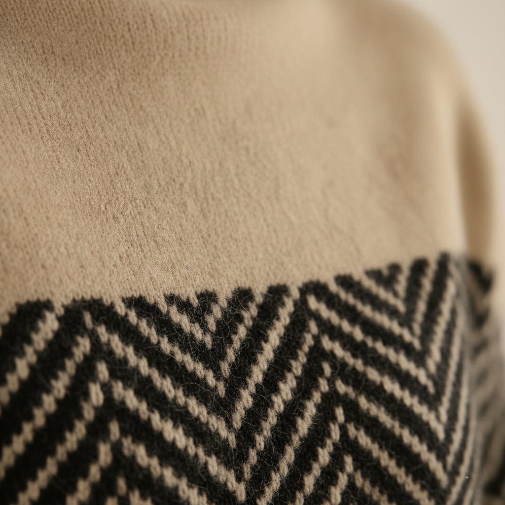 Kari | Herringbone Knit Turtleneck Sweater