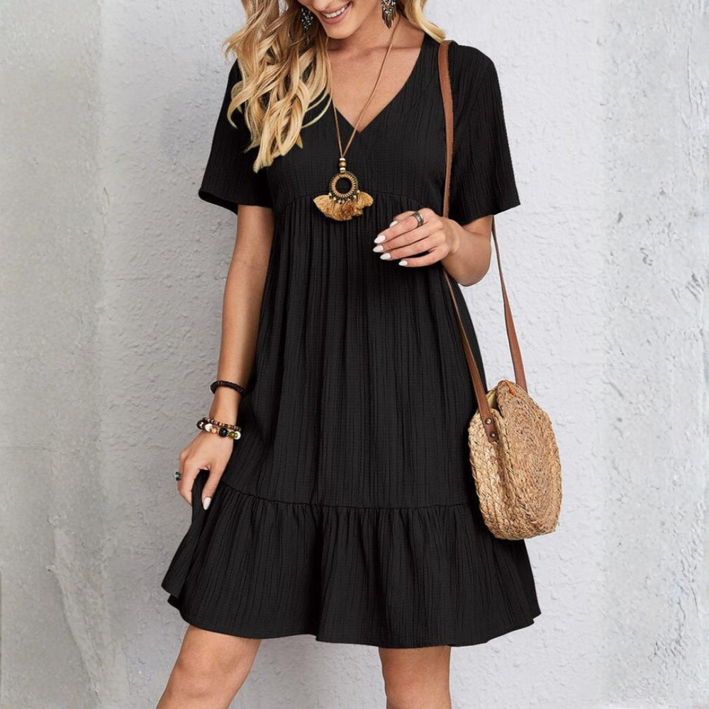 Enora Belly-Flattering Dress Black