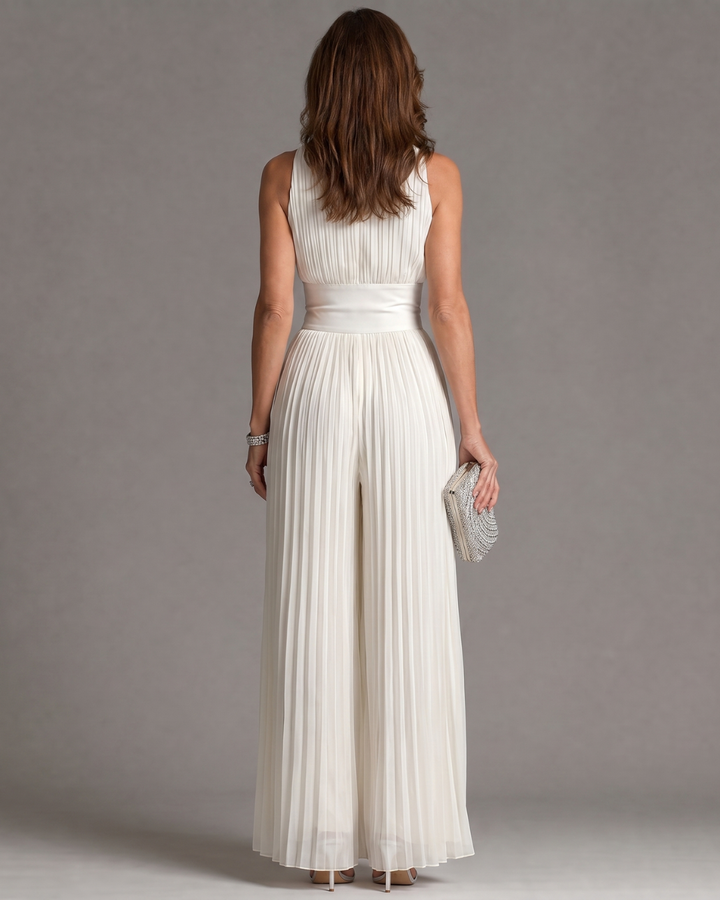 Zakira Elegant Pleated Jumpsuit detail