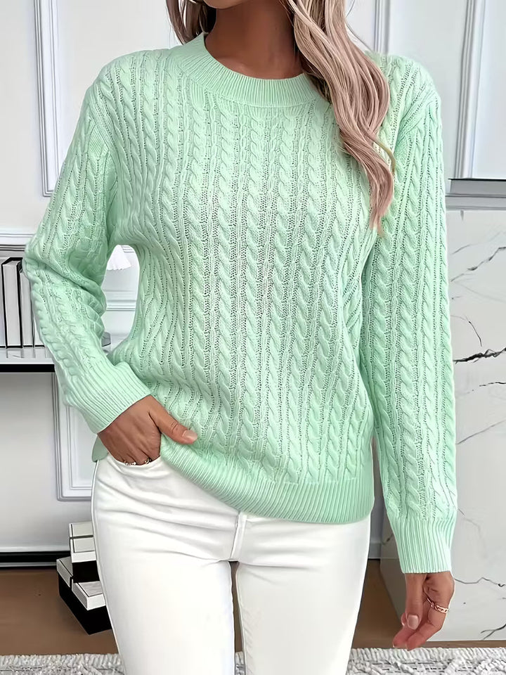 Adriana | Pull douillet à manches longues en maille torsadée