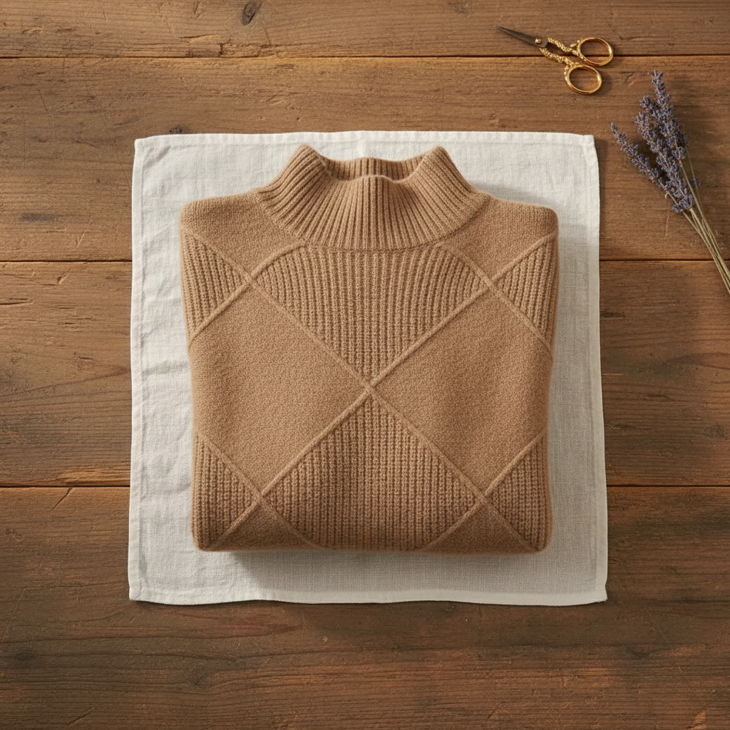 Janelle | Diamond Knit Mock Neck Sweater