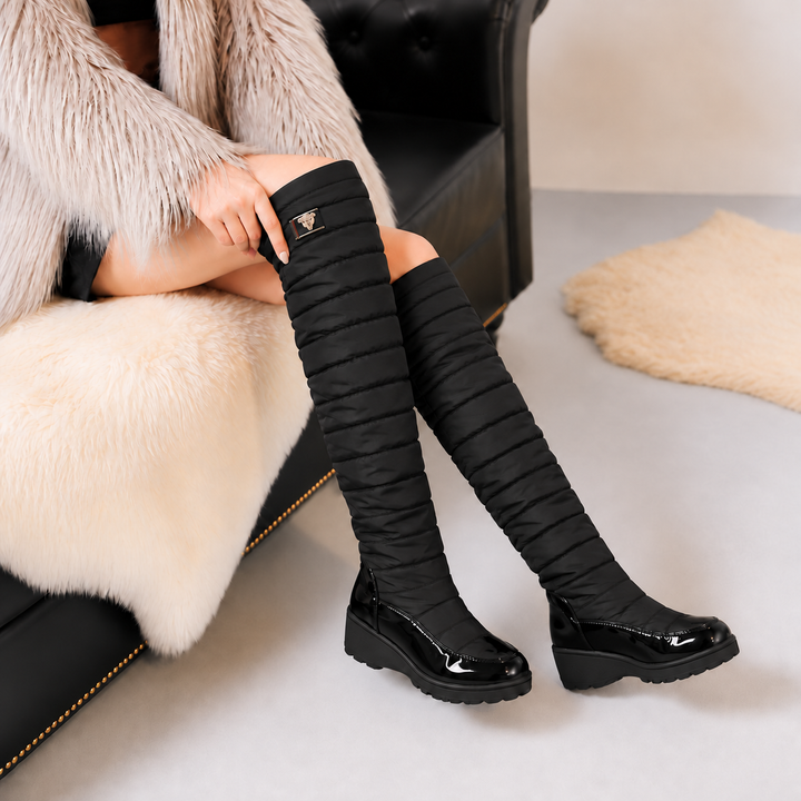 Scarlette | Bottes d'hiver hautes matelassées style doudoune