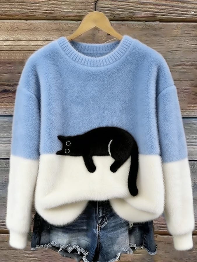 Caitlin | Pull décontracté à motif chat
