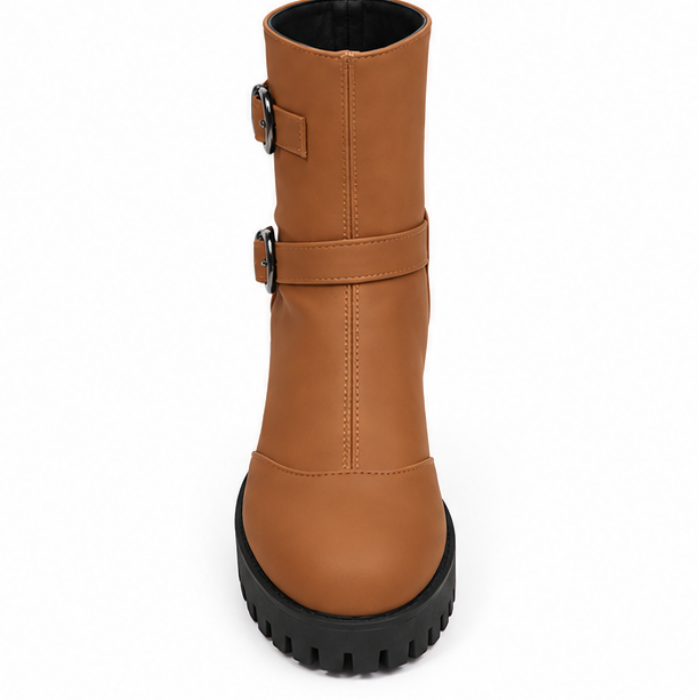 Adaly | Bottines à talons épais et doubles boucles
