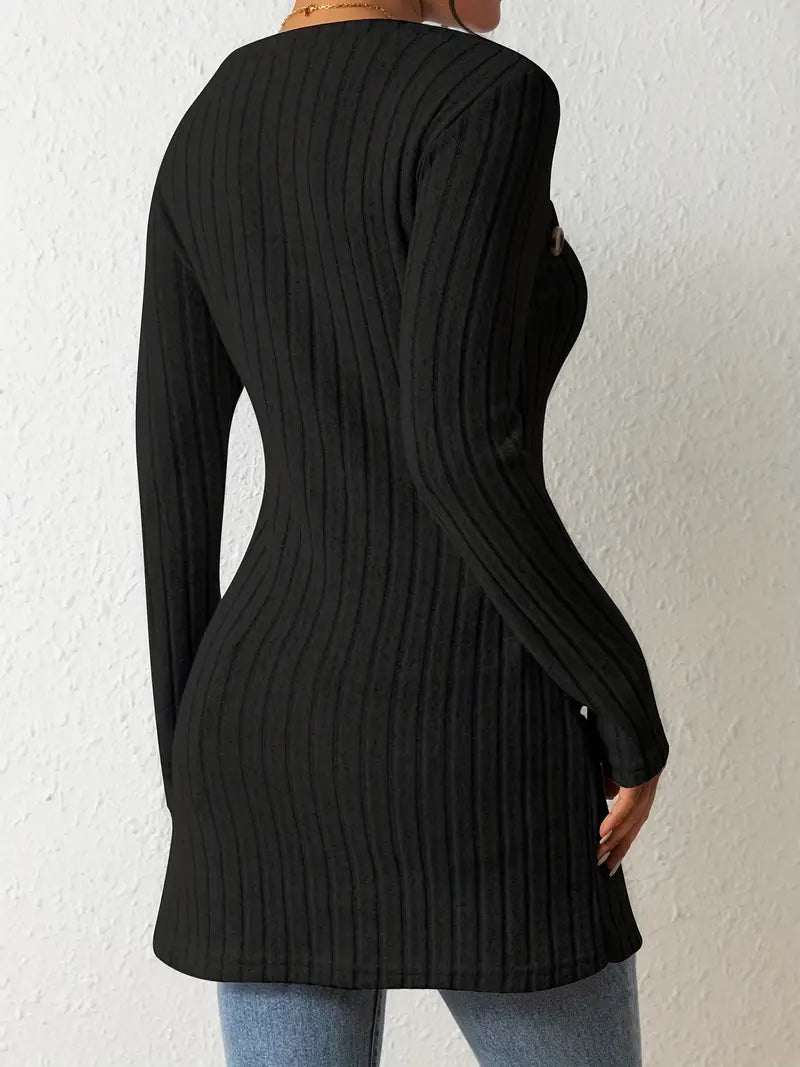 Katherine | Pull long moderne côtelé