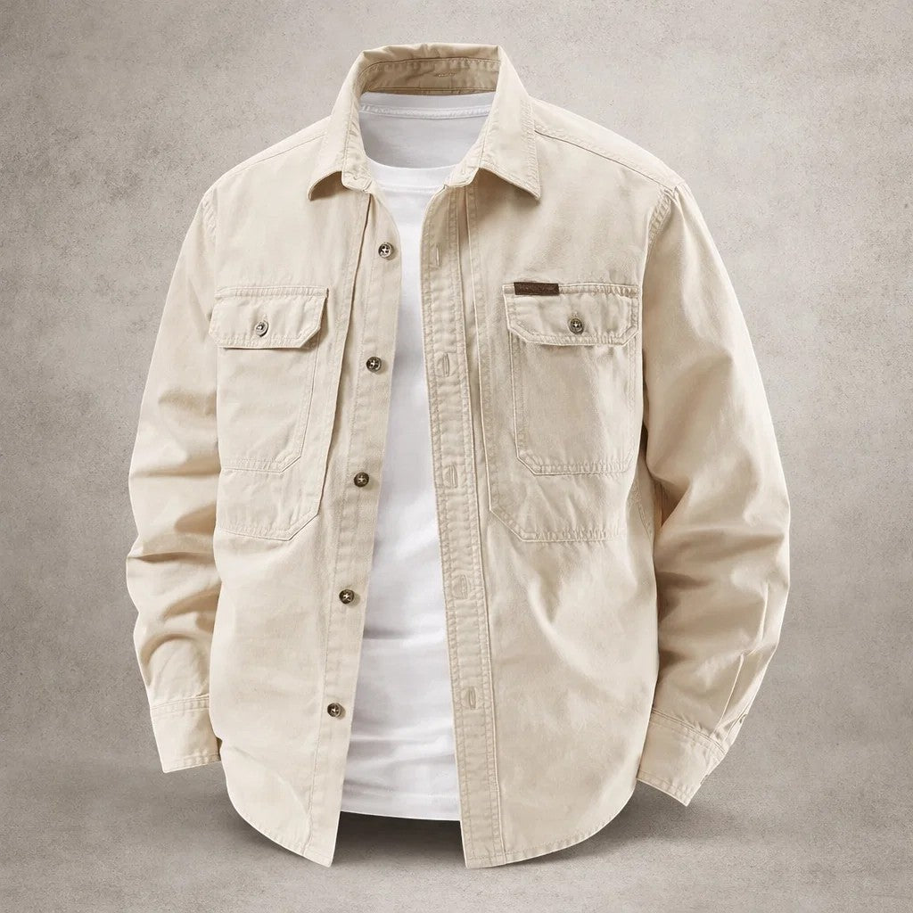 Jamie Cotton Overshirt Off White