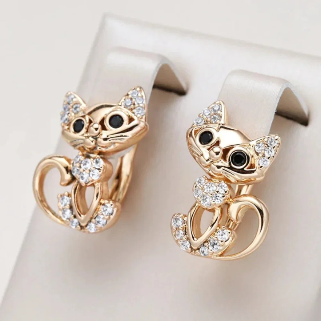 Rochelle | Elegant Cat Zirconia Earrings