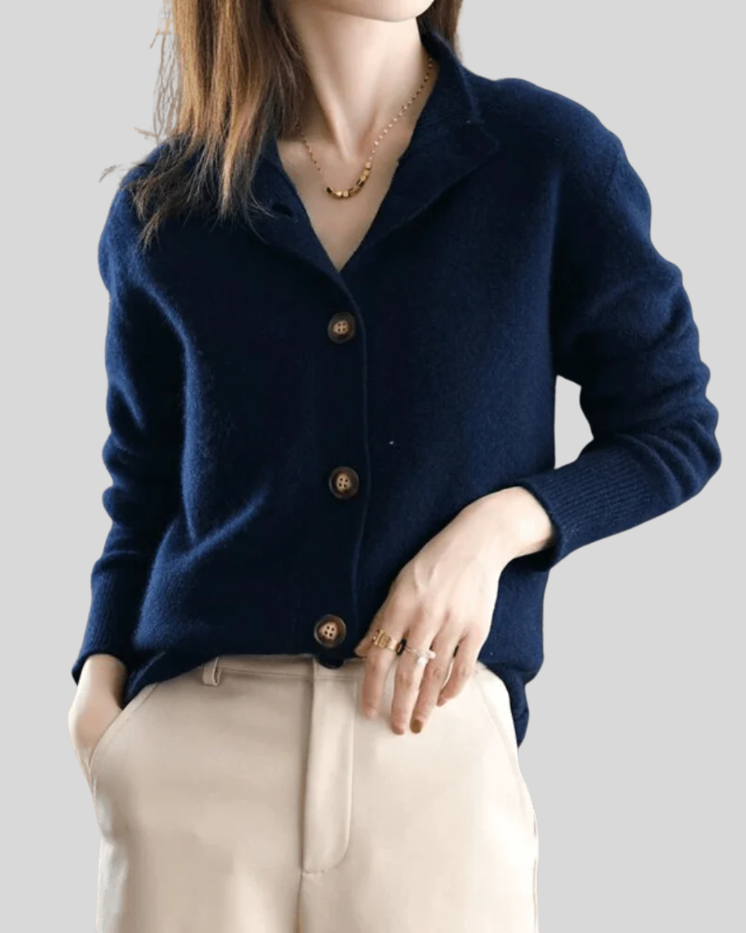 Amy | Cardigan classique boutonné