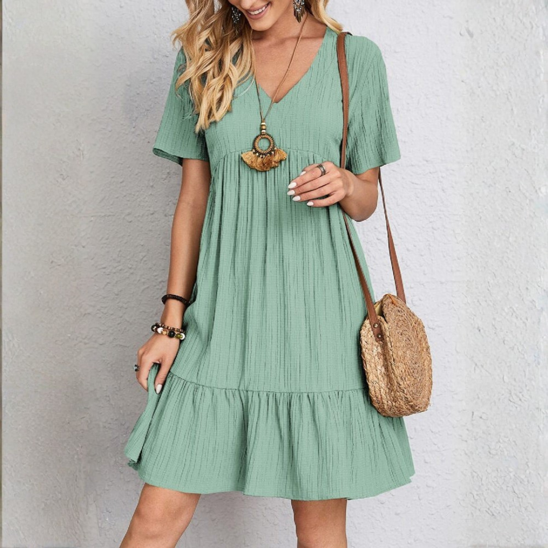 Enora Belly-Flattering Dress Light Green