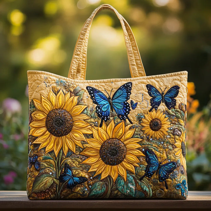 Sana | Tote Bag Sunflowers And Blue Butterflies