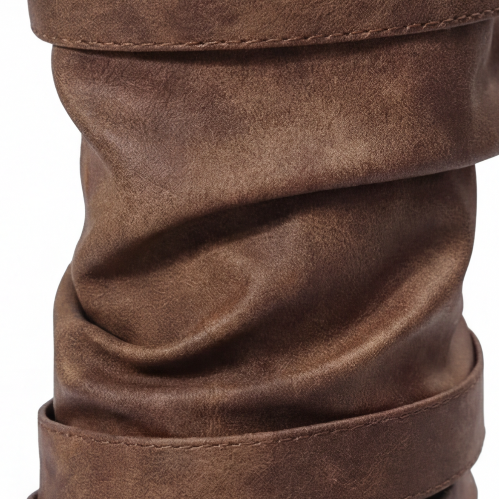 Eyla | Bottines mi-mollet froissées à porter souple