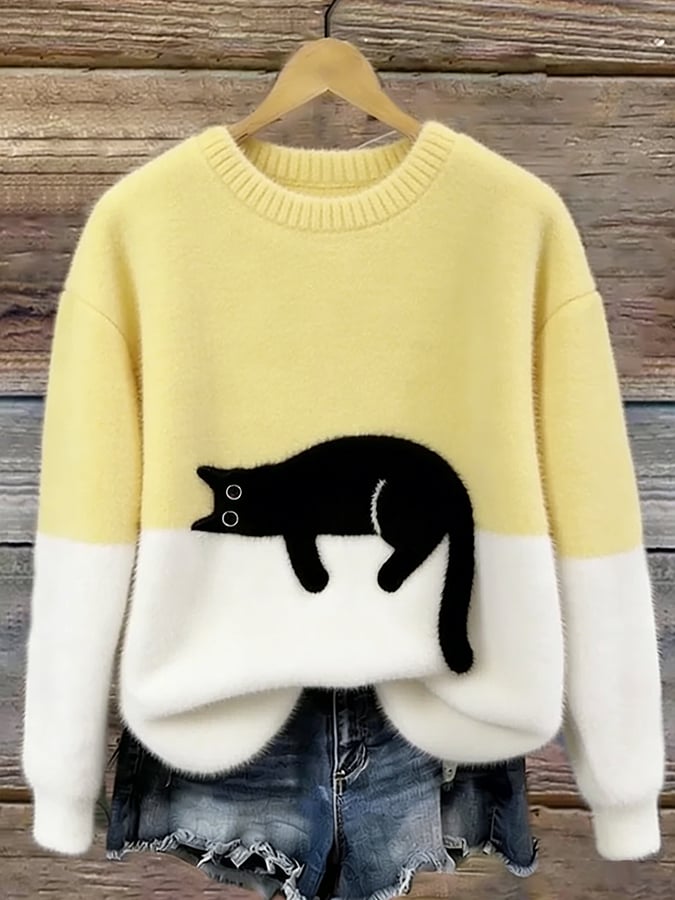 Caitlin | Pull décontracté à motif chat