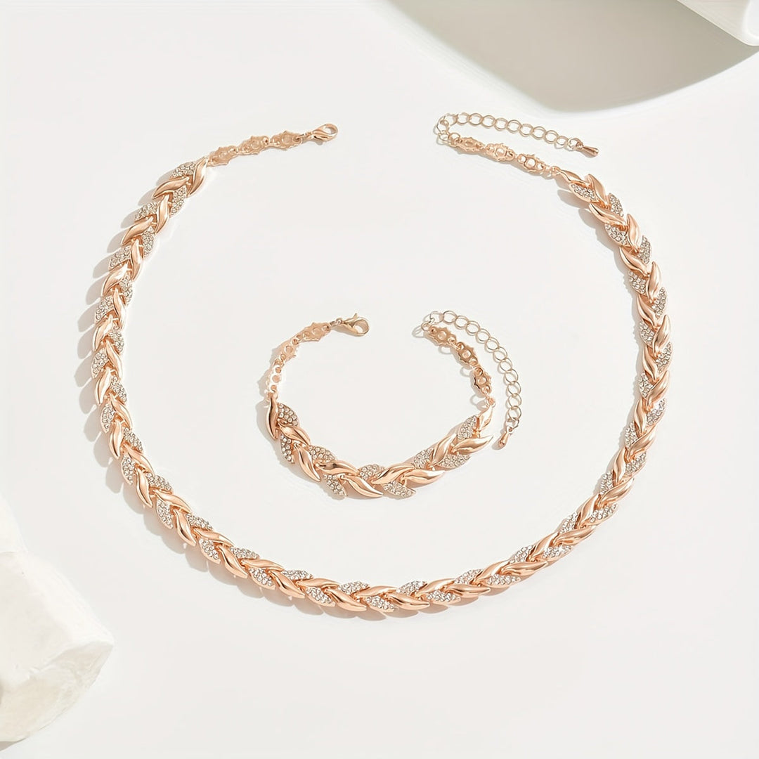 Claudine | Crystal Necklace and Bracelet Set