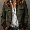 Michaela | Vintage Herringbone Contrast Trim Blazer