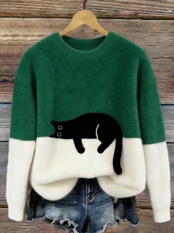 Caitlin | Pull décontracté à motif chat
