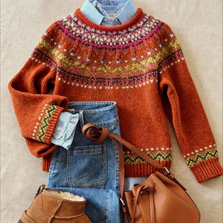 Sarika | Fair Isle Knit Sweater