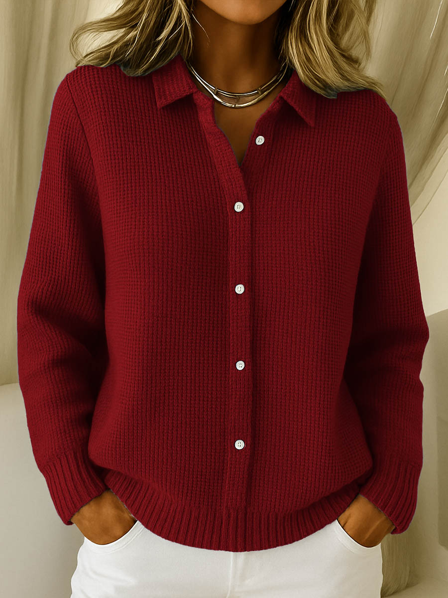 Olive | Cozy Button-Front Knit Sweater