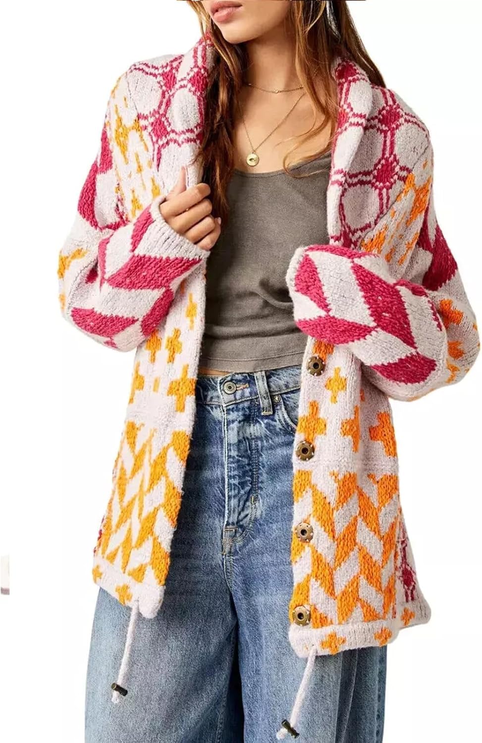 Kyline | Bold Geometric Cardigan
