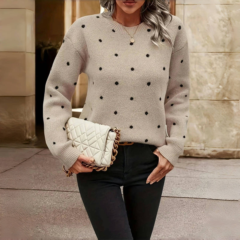 Hazel | Cozy Polka Knit Sweater