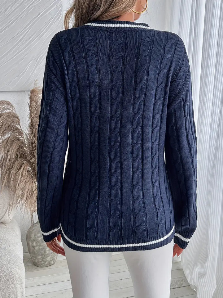 Macy | Pull en maille classique à col en V