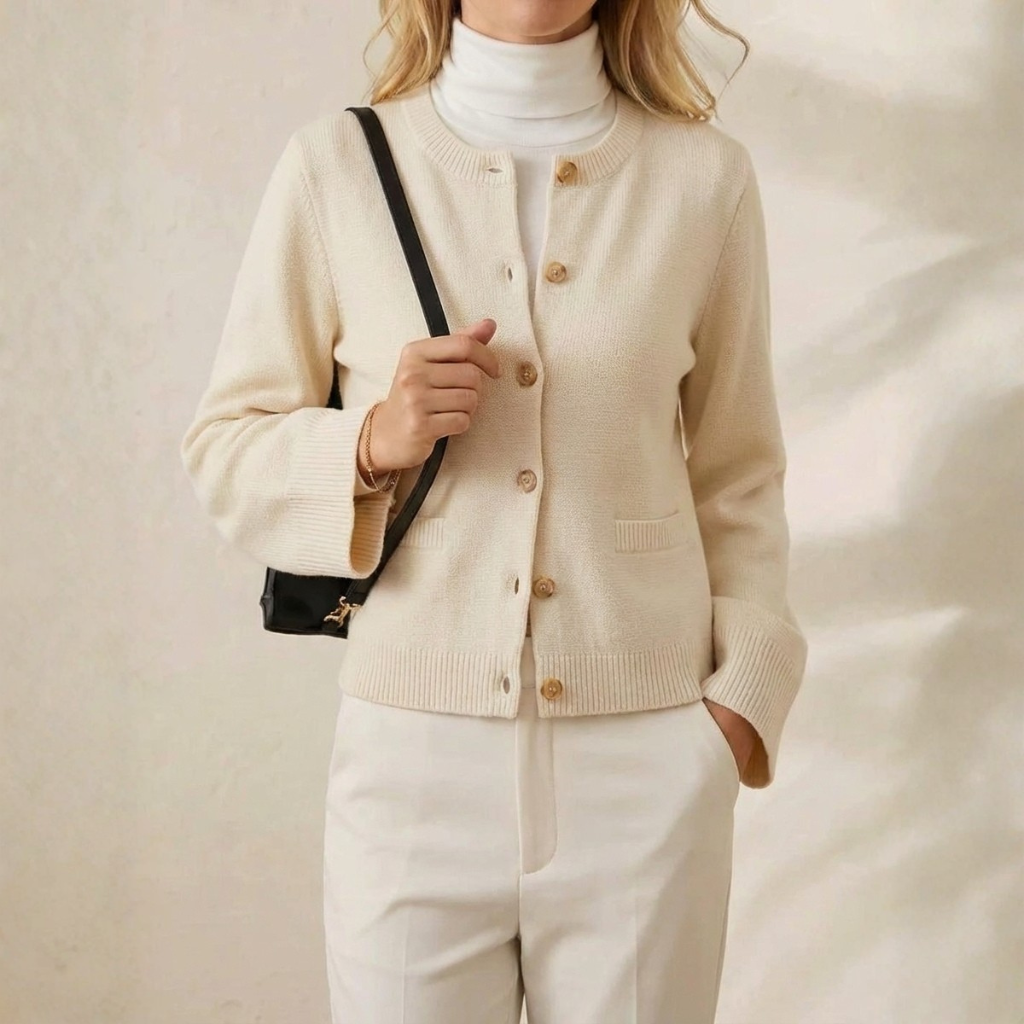 Erica | Button-Up Ribbed Knit Cardigan