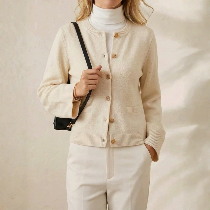 Erica | Button-Up Ribbed Knit Cardigan