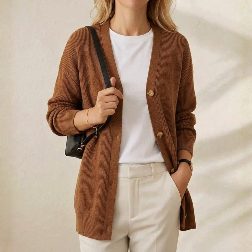 Lori | Longline Button-Front Knit Cardigan