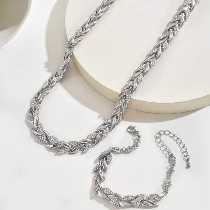 Claudine | Crystal Necklace and Bracelet Set