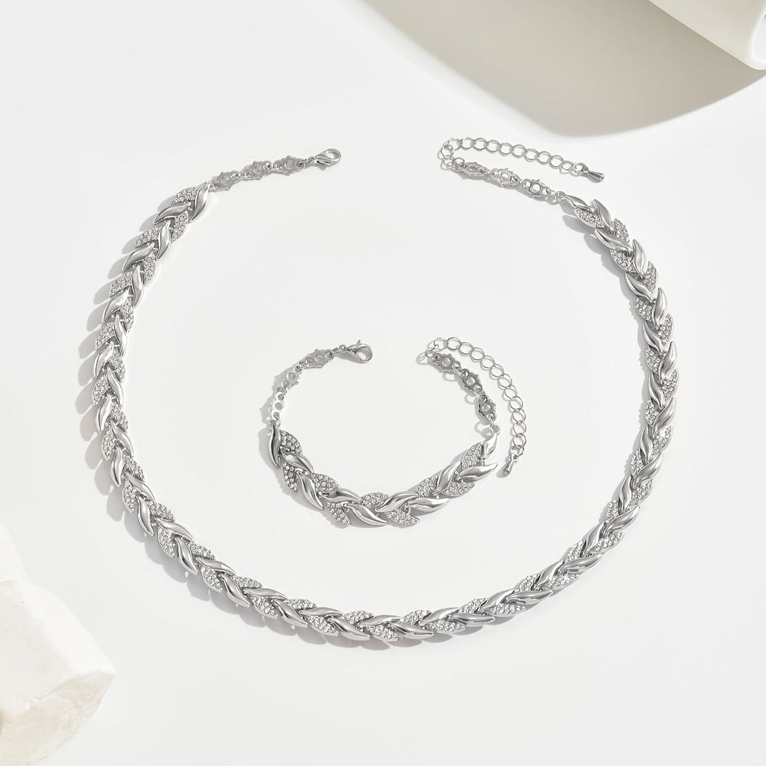 Claudine | Crystal Necklace and Bracelet Set