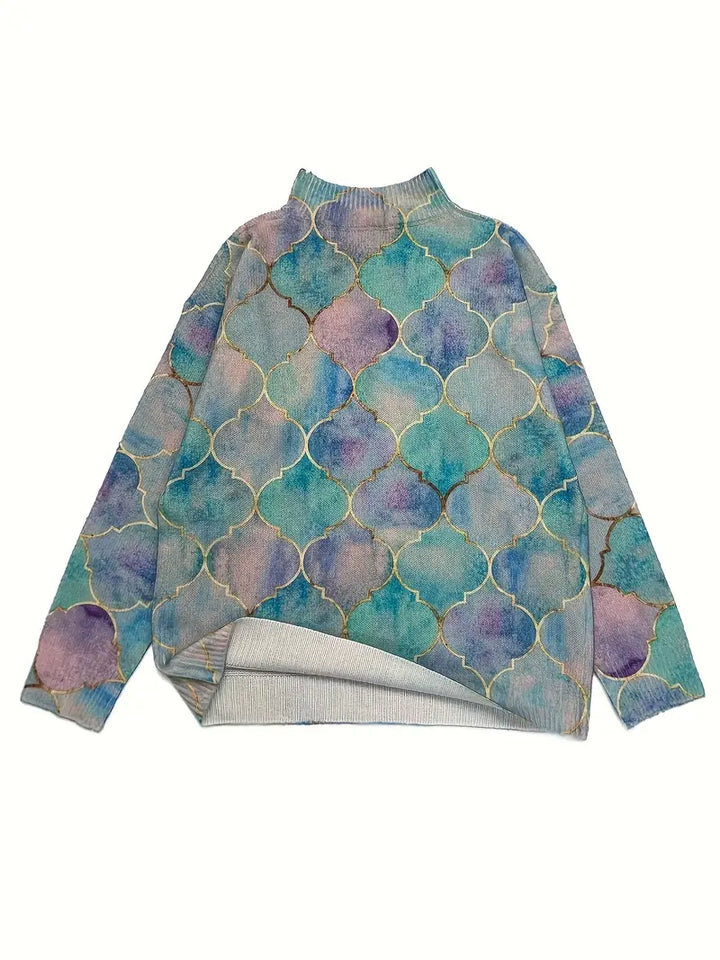 Kinsley | Pull à col roulé aquarelle de rêve