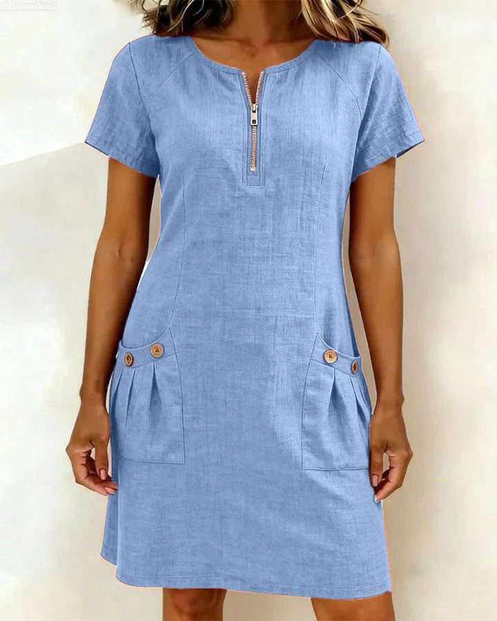 Leliana Elegant Everyday Dress in Blue