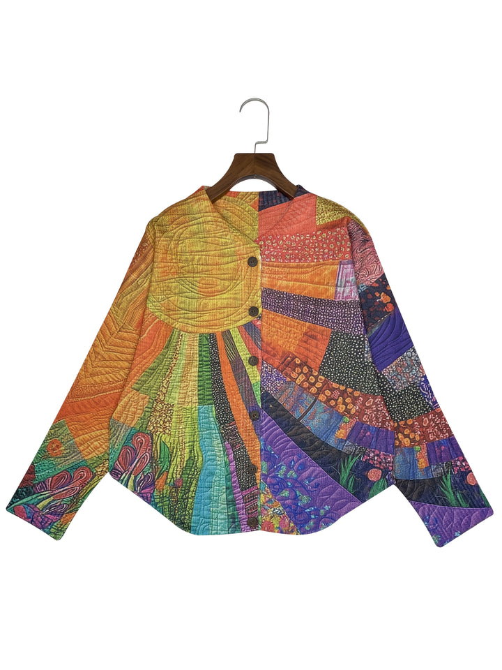 Kirsten | Cardigan boutonné patchwork artistique
