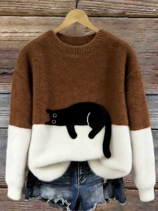 Caitlin | Pull décontracté à motif chat