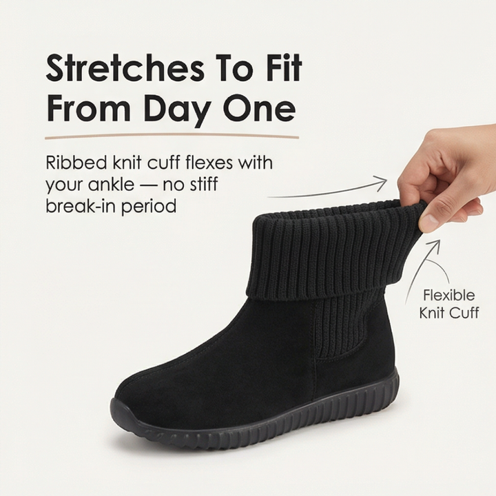 Lea-May | Bottines en daim à bord-côté en maille