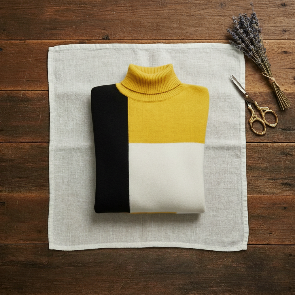 Melinda | Colour-Block Turtleneck Knit Sweater