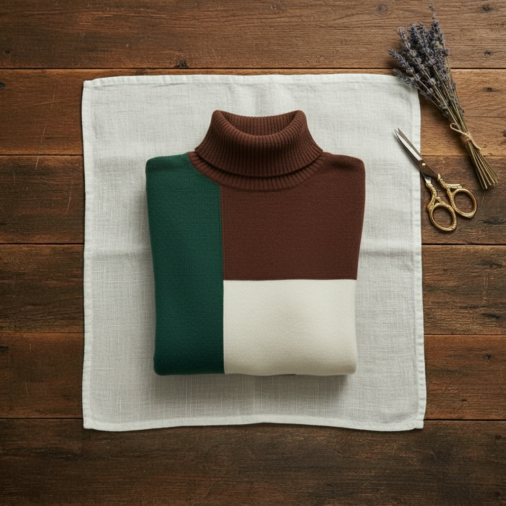 Melinda | Colour-Block Turtleneck Knit Sweater