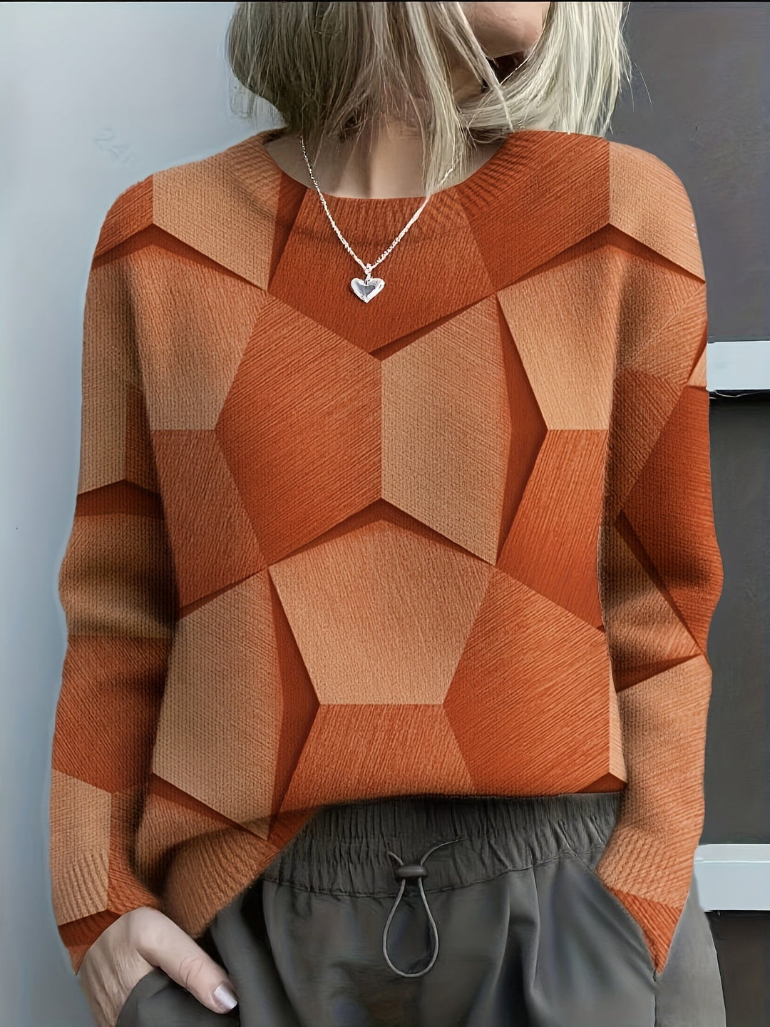 Gwyneth | Geometric Colorblock Knit Sweater