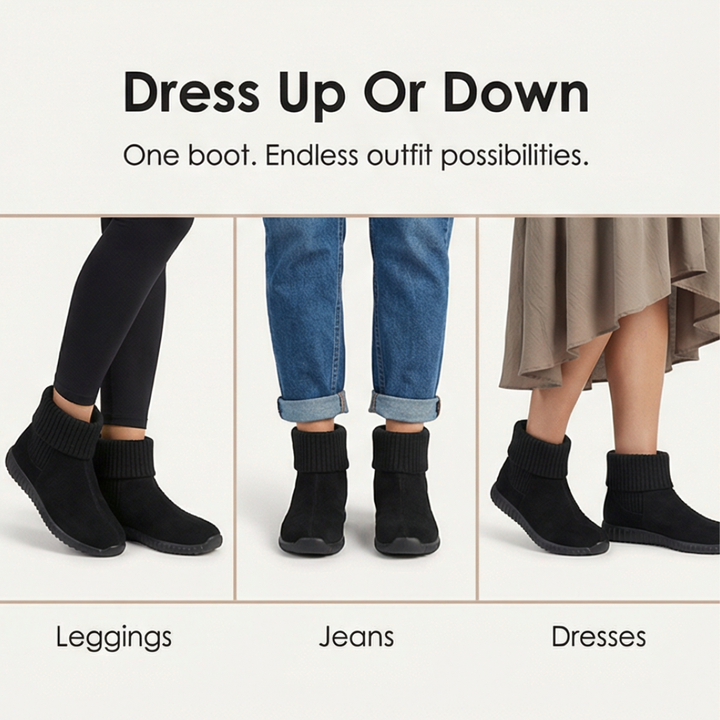 Lea-May | Bottines en daim à bord-côté en maille