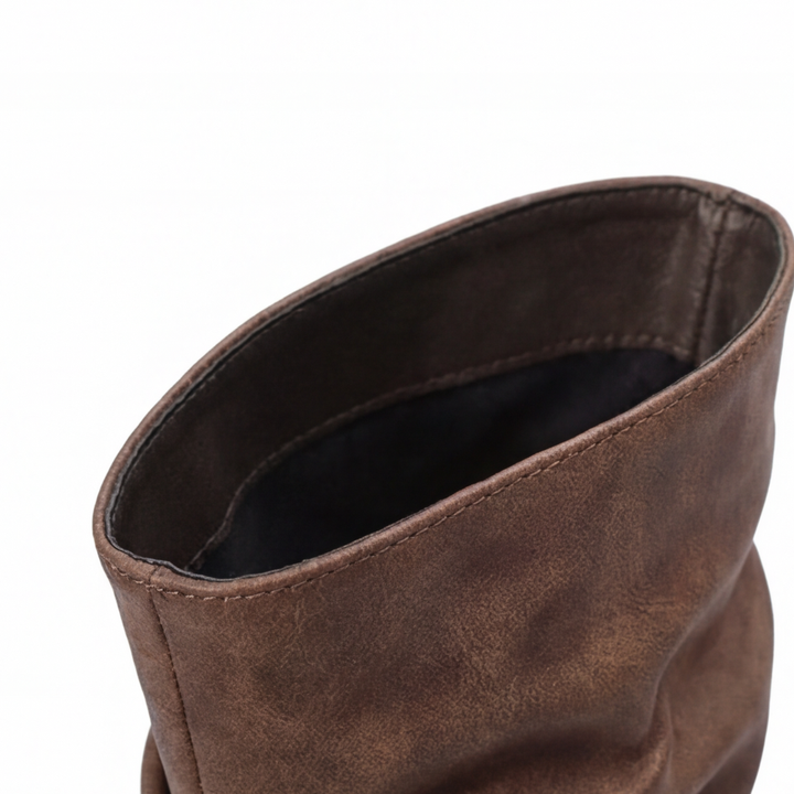 Eyla | Bottines mi-mollet froissées à porter souple