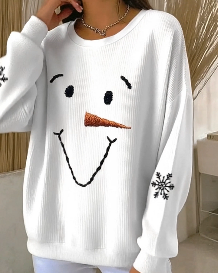 Phoebe | Cute Snowman Face Sweatshirt